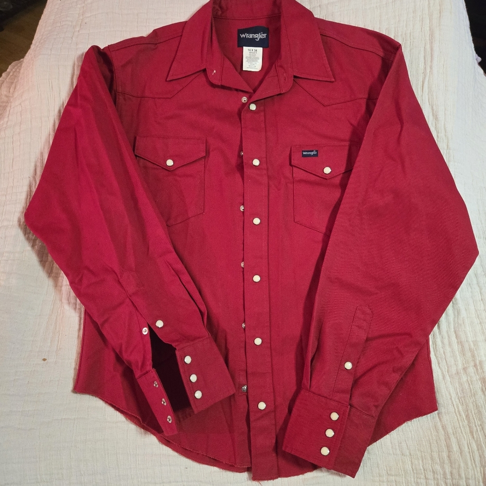 Vintage Wrangler Red Long Sleeve Shirt